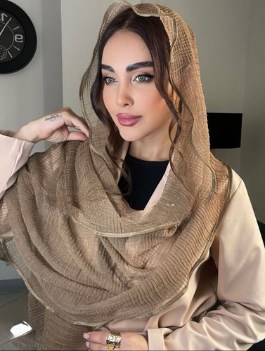 شال دورگان پلیسه نوار دوزی شده
